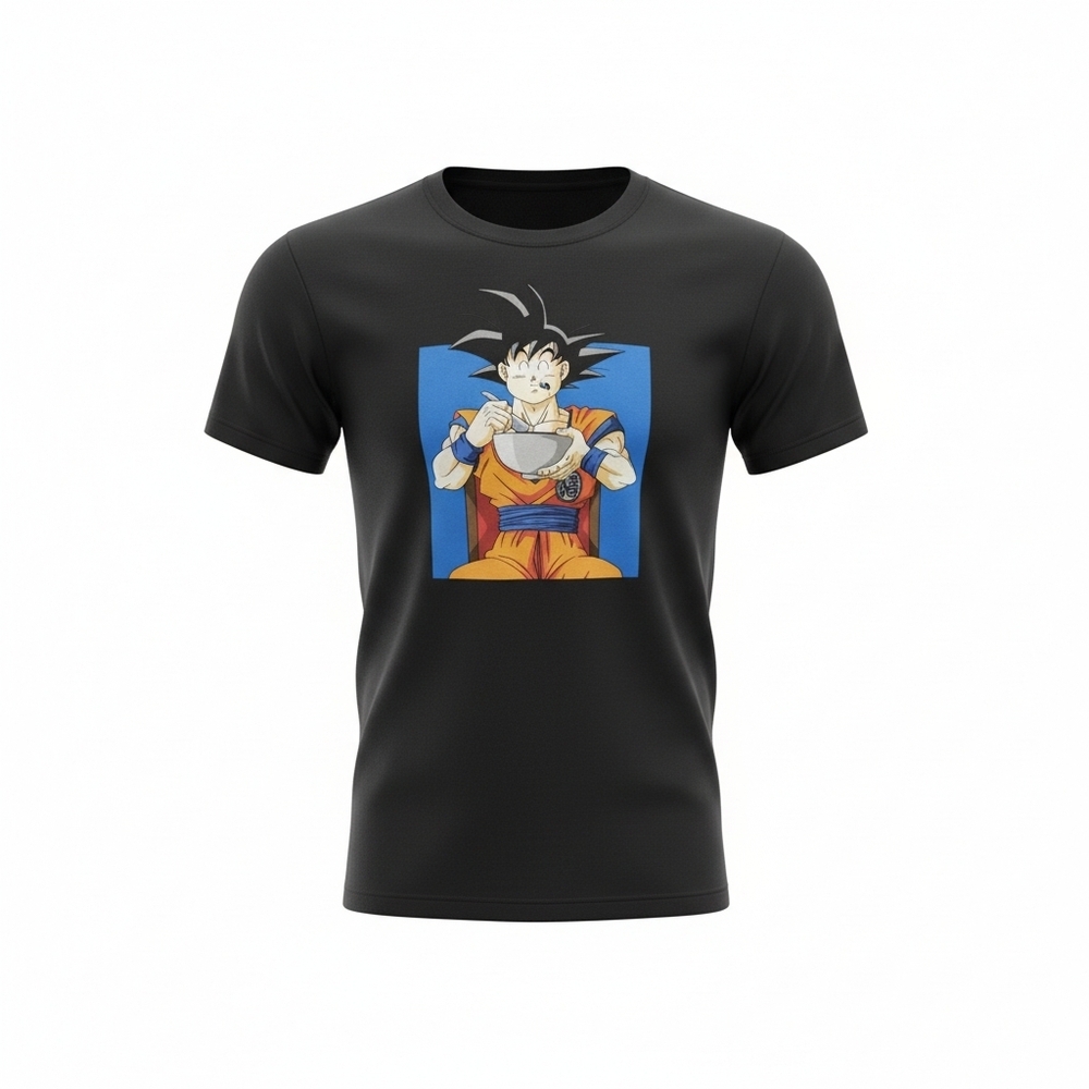 Black Graphic Dragon Ball Z Koku   Tee Males Medium Size